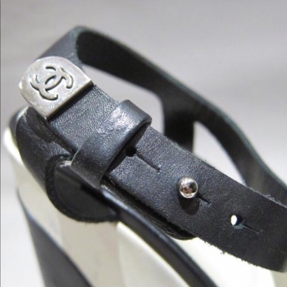 auth CHANEL size 38 BLOCK HEEL PLATFORM sandals - Picture 3 of 10